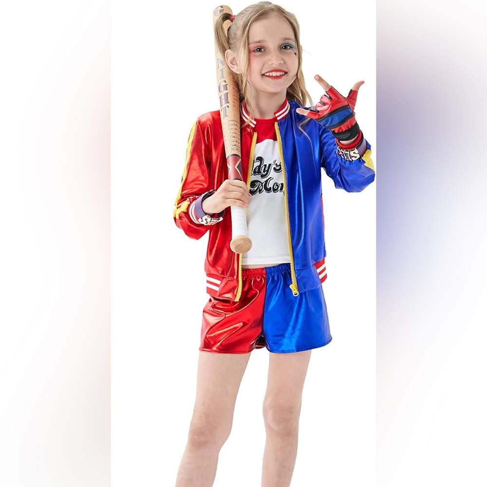 Kids Harley-Inspired Costume Set - Red and Blue